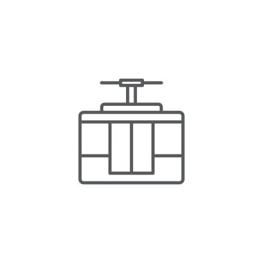 mobil konsept ve web tasarımı füniküler basit satırı için kablo otomobili ana hatları simge doğrusal işareti