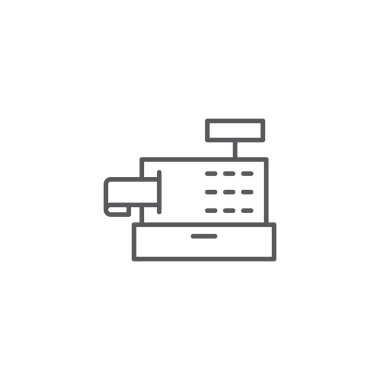 Nakit kasa çizgisi simgesi ana hatları vektör işareti çizgisel biçim piktogramı beyaz simge üzerinde izole