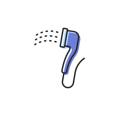 duş ana hatları simgesi mobil konsept ve web tasarım duş başlıkları için doğrusal işaret basit satır