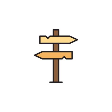 İşaretler demeti vektör simgesi izole arkaplan, pictogra, çizgi, dış hat, kabartma, renk