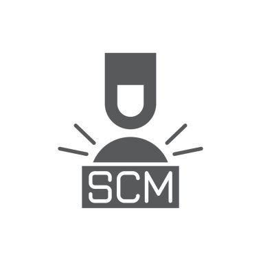 El, SCM Vektör illüstrasyonuyla düğmeye basar