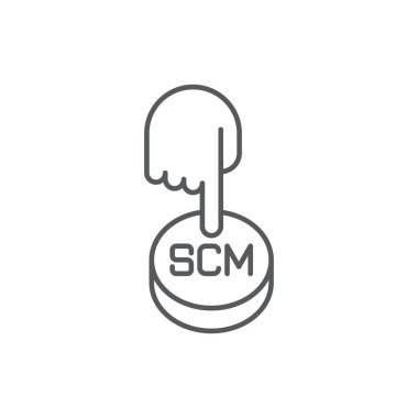 El, SCM Vektör illüstrasyonuyla düğmeye basar