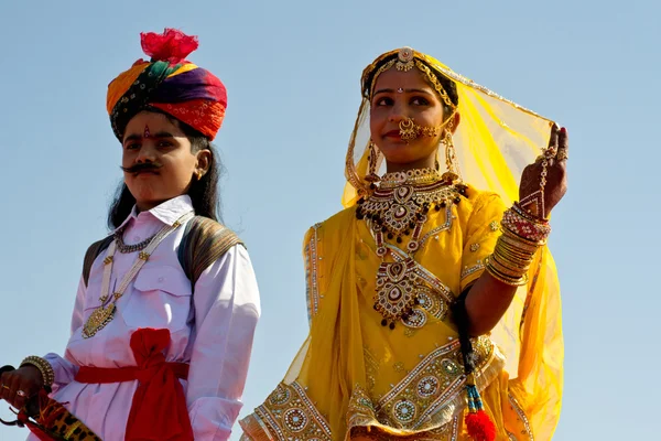 Teilnehmer eines indischen Wüstenfestivals — Stockfoto