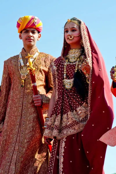 Teilnehmer eines indischen Wüstenfestivals — Stockfoto