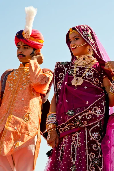 Teilnehmer eines indischen Wüstenfestivals — Stockfoto