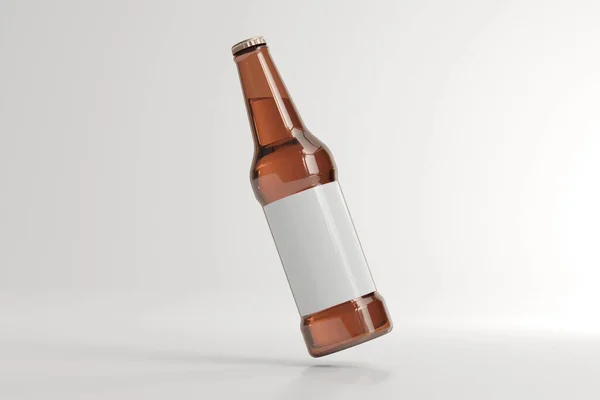 Botellas Cerveza Con Etiqueta Vacía — Foto de Stock