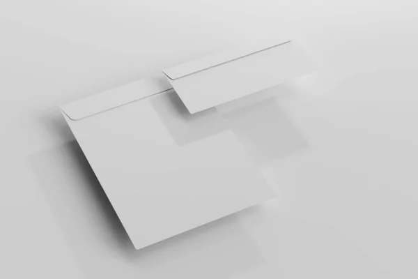 Renderização Branco Envelope — Fotografia de Stock