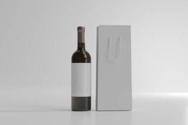 Boş Etiketli Kırmızı Şarap Şişe