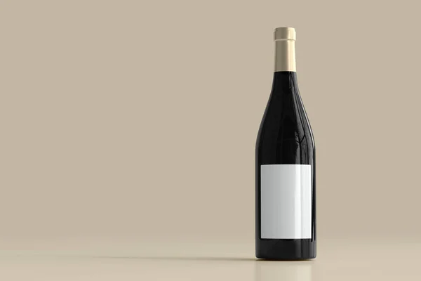 Bouteille Vin Rouge Sac Provisions Avec Étiquette Vide — Photo