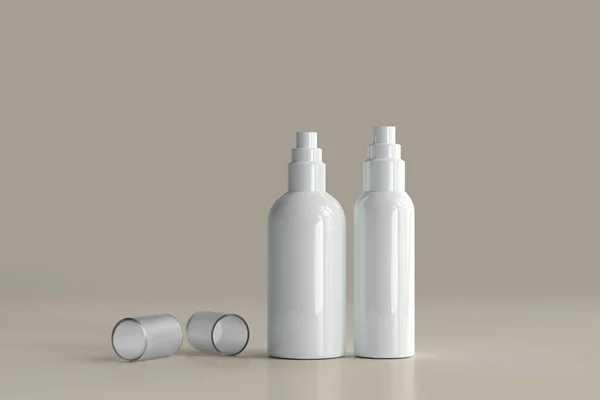 Garrafa Spray Cosmético Com Etiqueta Vazia — Fotografia de Stock