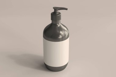 Boş Etiketli Kozmetik Şişeleri 3B Hazırlama