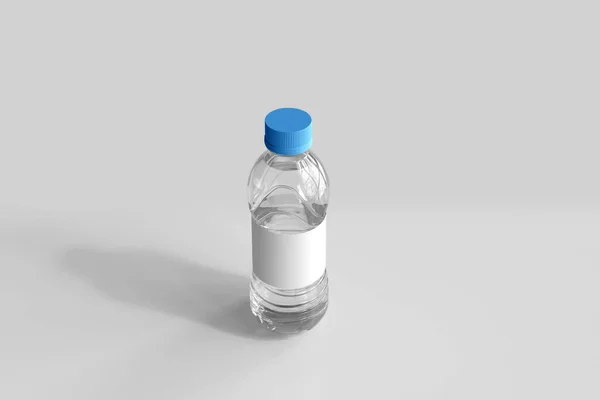 ブランクラベル付き淡水ボトル3Dレンダリング — ストック写真