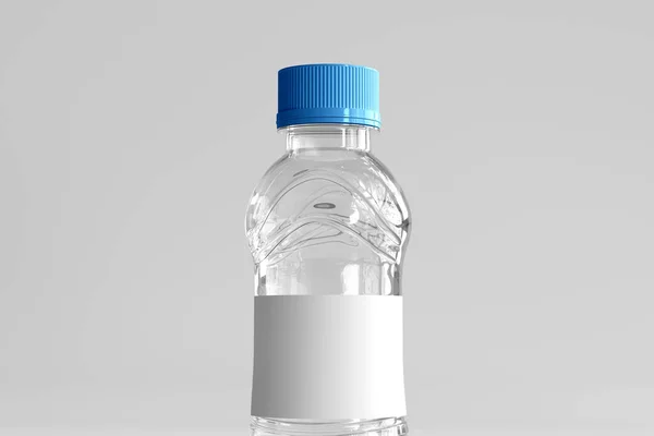 ブランクラベル付き淡水ボトル3Dレンダリング — ストック写真