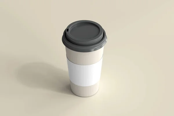 紙コーヒーカップ3Dレンダリング — ストック写真