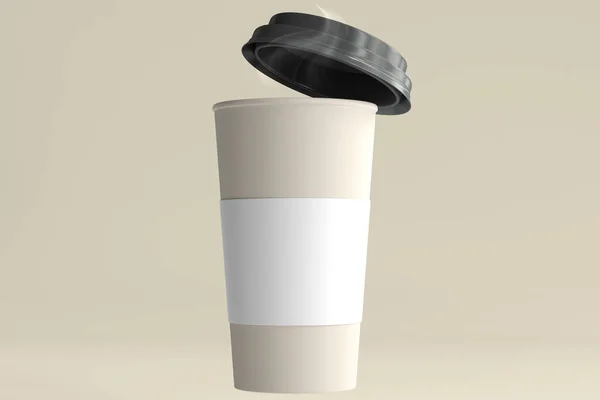 Paper Coffee Cup Rendering — Stock Photo, Image