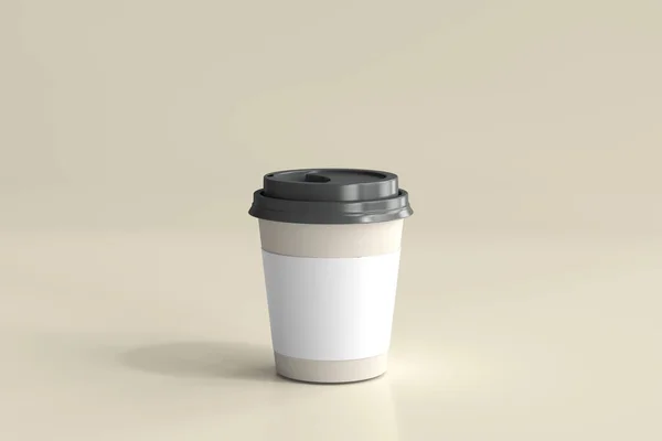 Papperskaffe Cup Rendering — Stockfoto