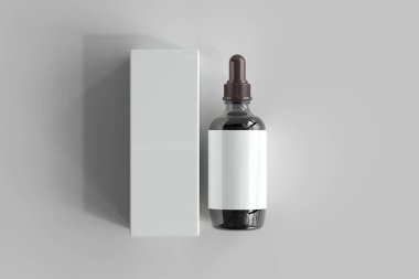 Boş Etiketli Düşürme Şişesi 3B Hazırlama