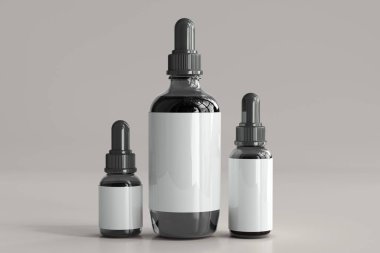 Boş Etiketli Düşürme Şişesi 3B Hazırlama