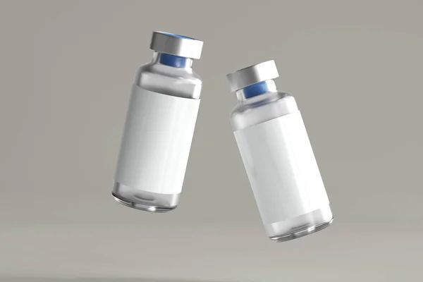 Glass Vial Bule Rendering — стоковое фото