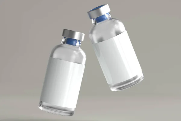 Glass Vial Bule Rendering — стоковое фото