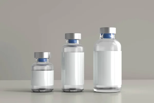 Glass Vial Bule Rendering — стоковое фото