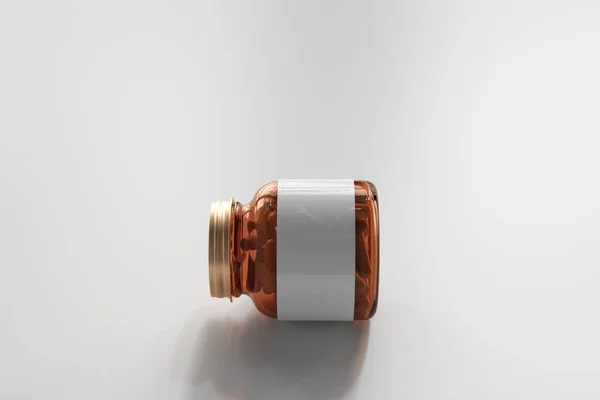 琥珀医学薬瓶3Dレンダリング — ストック写真