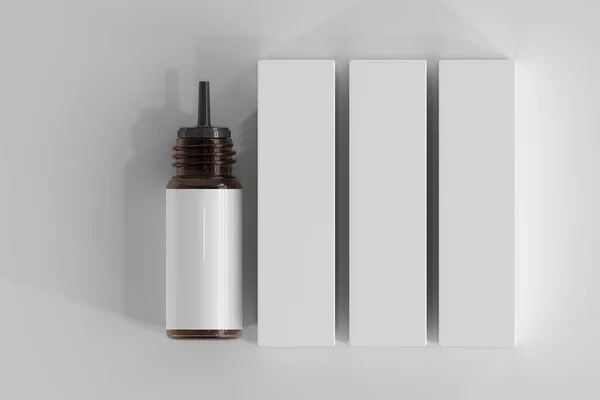独角兽果汁机瓶和盒子3D渲染 — 图库照片