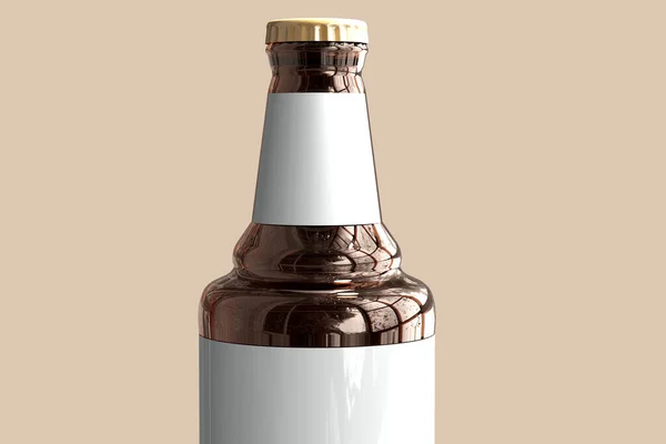 Beer Bottle Empty Label Rendering — Stock Photo, Image