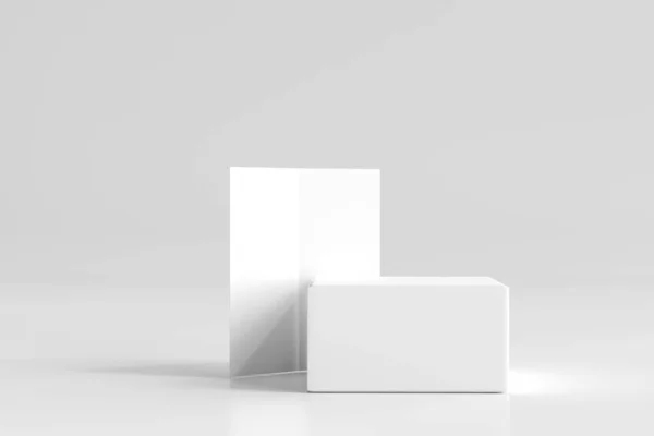 Caixa Embalagem Produto Isolado Com Folheto Fold — Fotografia de Stock