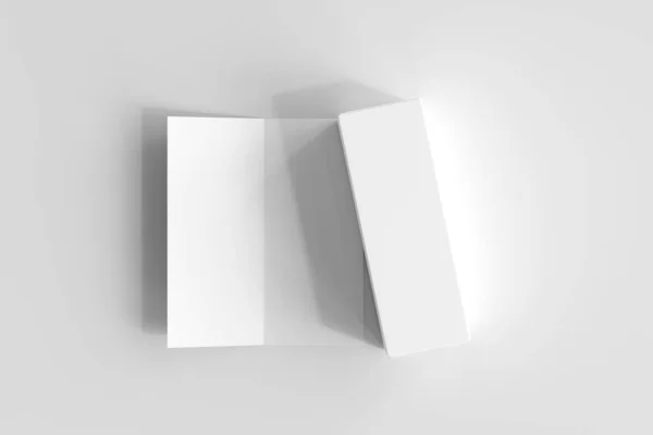 Isolierte Produktverpackungsbox Mit Fold Broschüre — Stockfoto