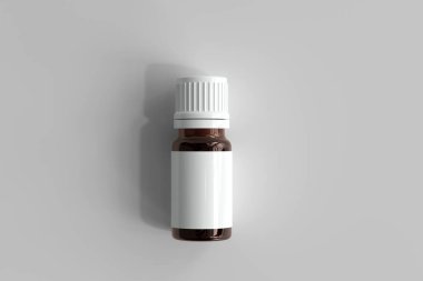 Boş Etiketli Amber Cam İlaç Şişesi