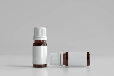 Boş Etiketli Amber Cam İlaç Şişesi