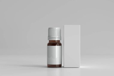 Boş Etiketli Amber Cam İlaç Şişesi