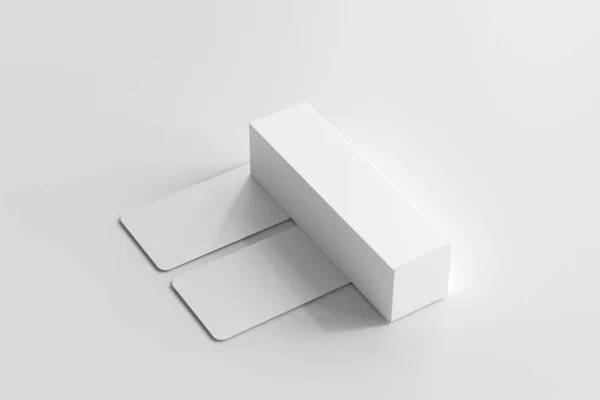 Isolated Product Packaging Box Business Cards — Stock Photo, Image