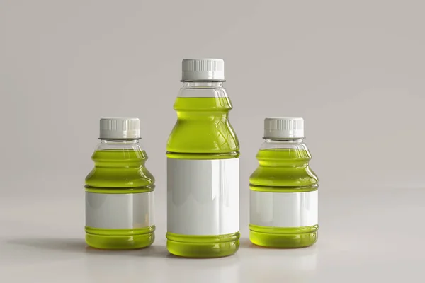 Transparent Beverage Bottle 3D Rendering