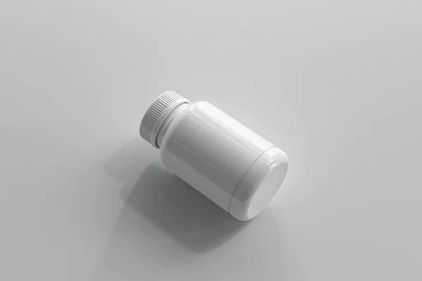 Geïsoleerde Plastic Medicijn Fles Rendering — Stockfoto