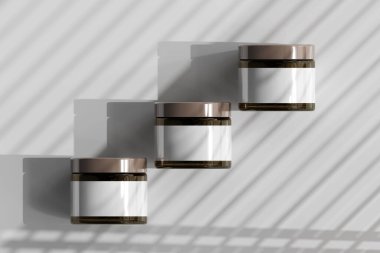 İzole edilmiş Amber Glass Kozmetik kavanozu 3D Hazırlama