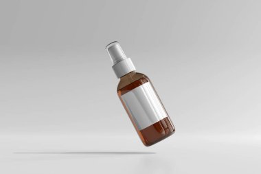 İzole edilmiş Amber Glass Kozmetik Püskürtme Şişesi 3D
