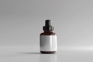 İzole edilmiş Kehribar Cam Düşürücü Şişe 3D Hazırlama