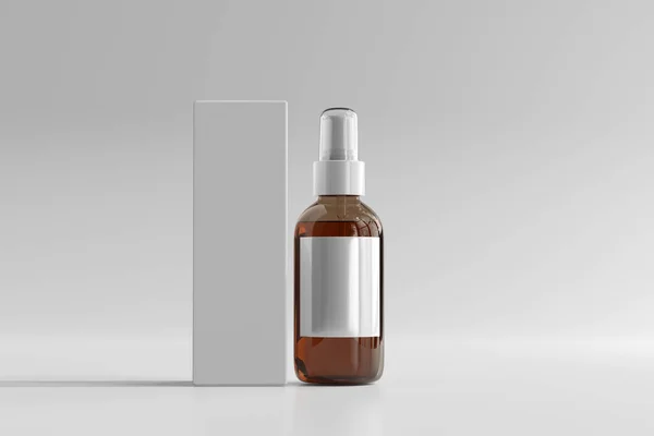Izolált Amber Üveg Kozmetikai Spray Palack Renderelés — Stock Fotó