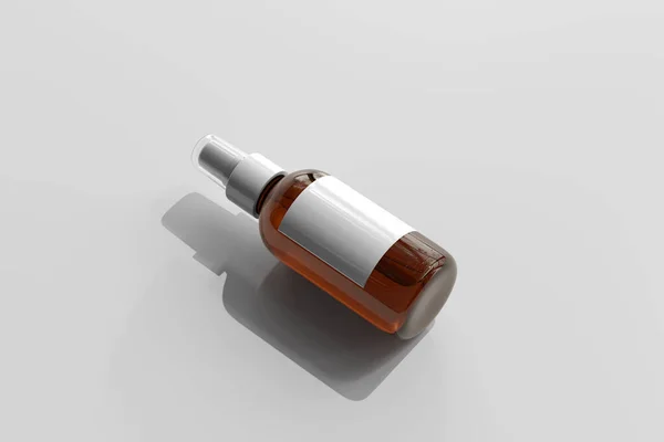 Изолированный Amber Glass Cosmetic Spray Bottle Rendering — стоковое фото