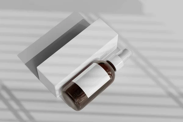 Zole Edilmiş Amber Glass Kozmetik Püskürtme Şişesi — Stok fotoğraf