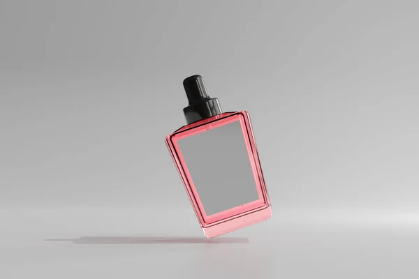 Isolated Square Perfume Bottle Rendering — Stock Photo, Image