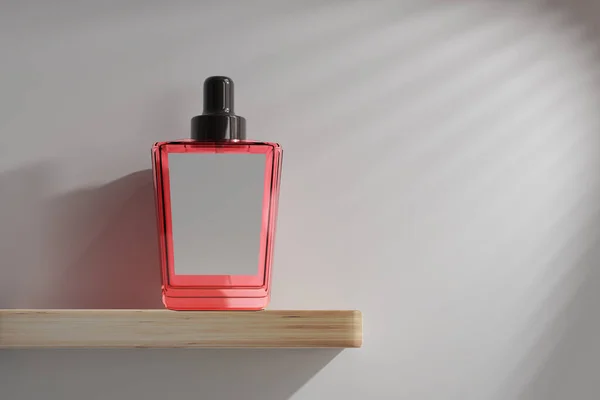 隔離されたスクエア香水ボトル3Dレンダリング — ストック写真