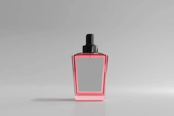 Izolowany Kwadrat Perfum Butelka Rendering — Zdjęcie stockowe