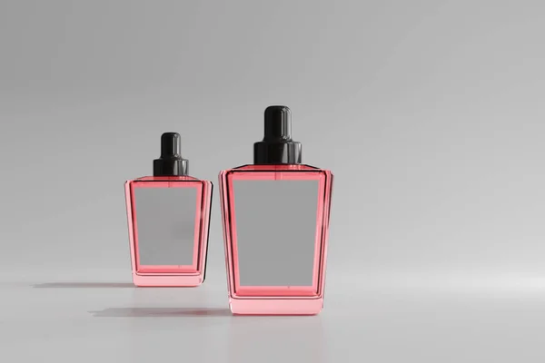 Frasco Perfume Quadrado Isolado Rendering — Fotografia de Stock