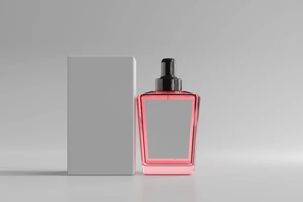 Frasco Perfume Quadrado Isolado Rendering — Fotografia de Stock