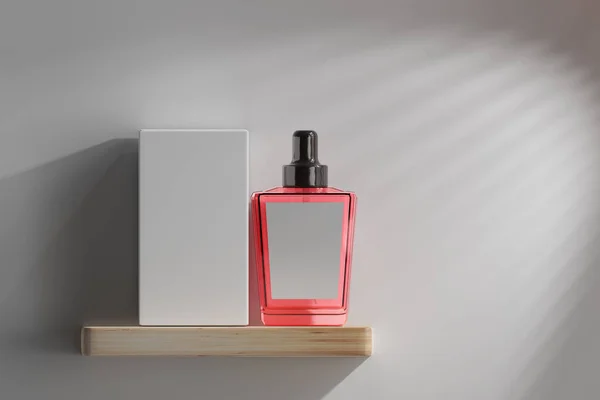 Frasco Perfume Quadrado Isolado Rendering — Fotografia de Stock