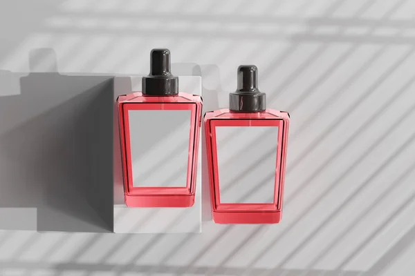 Frasco Perfume Quadrado Isolado Rendering — Fotografia de Stock