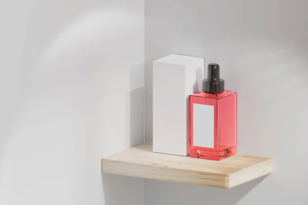 Botella Perfume Cuadrado Aislado Renderizado — Foto de Stock
